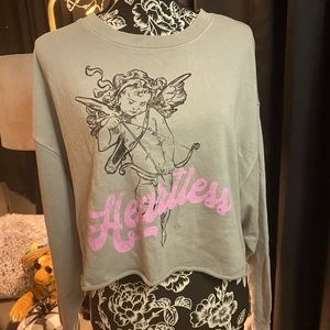 Crop DONATE SOON Crew neck Sweatshirt “Heartless”